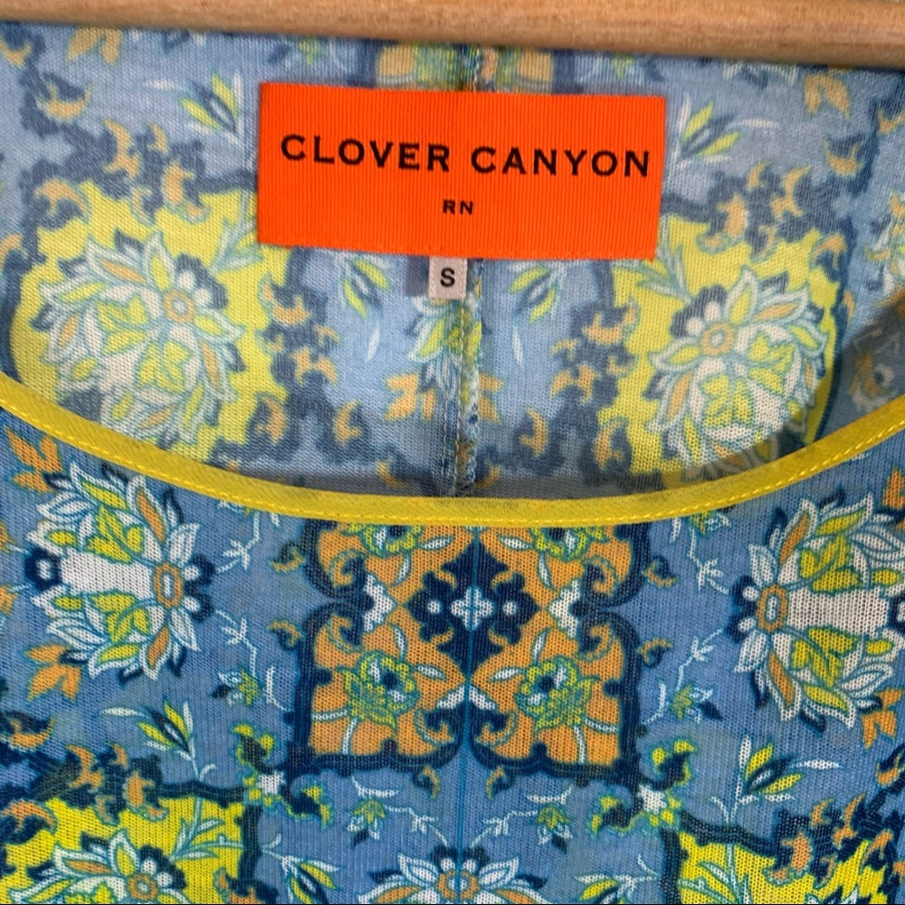 CLOVER CANYON dolman short sleeve top geometric print - Picture 4 of 6